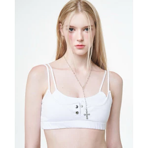 Áo Tank Top Nữ Trắng Phối 2 Lớp - THUNDEROUS LAYOUT TANKTOP / WHITE