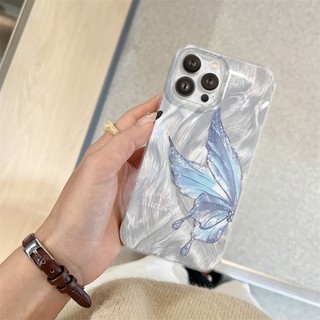 Ốp Lưng iPhone Silicon Butterfly Ánh Bạc, Chống Sốc, Bảo Vệ Camera - iP X/XS/XR/11/12/13/14/15/16/17/Plus/Air/Pro/Max
