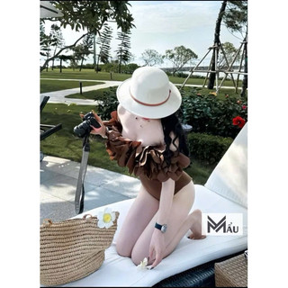 Áo body suit hoa nổi mặc đi biển siu tôn dáng
