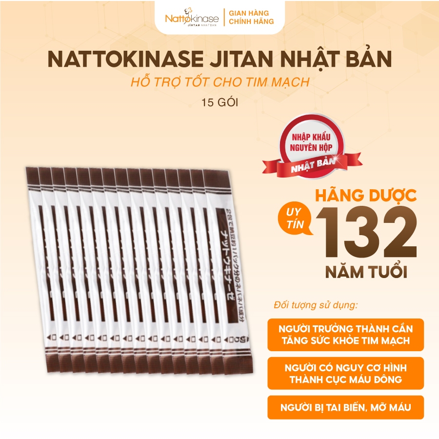 Dành cho người mỡ máu NATTOKINASE Jintan Nhật Bản, Lẻ 5, 10, 15 gói (không có hộp)