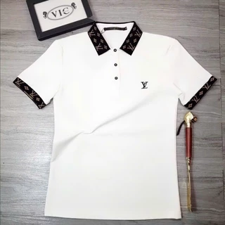 áo thun nam polo tay ngắn cổ bẻ thêu logo nhiều màu đen trắng xám,chất cotton co giãn đẹp giá rẻ