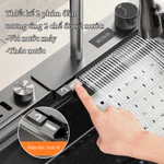 [Hàng Nhập Khẩu] Chậu rửa chén bát 2 phím đàn màu đen titan inox 304 cao cấp, vòi rửa đa năng, màn hình LED nhiệt độ. — ảnh 3