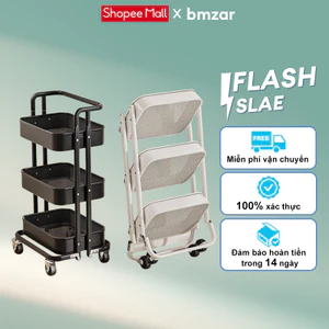 BMZAR Kệ Bỉm Sữa Gấp Gọn 3 Tầng Đa Năng Kệ Tiện Lợi Kiểu Hàn Quốc, Chất Liệu Thép Carbon Cao Cấp