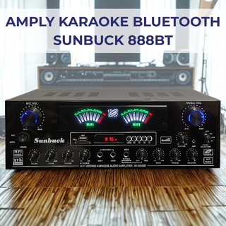 Ampli bluetooth karaoke Sunbuck AV-888BT- Bộ khuếch đại công suất 600W, hỗ trợ kết nối loa sub hơi và sub điện
