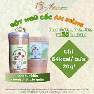 [Nhã Ăn Kiêng]Bột ngũ cốc ăn kiêng Hadufood bổ sung xơ, protein, lipid tốt - no lâu, giảm thèm ăn, hỗ trợ giảm cân nhanh
