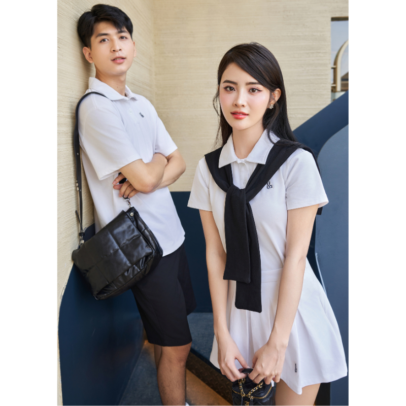 Set đồ đôi nam nữ Destie LILA đồ cặp thể thao couple polo nam váy tennis nữ basic chất liệu cotton