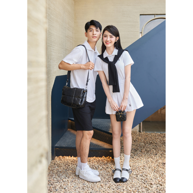 Set đồ đôi nam nữ Destie LILA đồ cặp thể thao couple polo nam váy tennis nữ basic chất liệu cotton