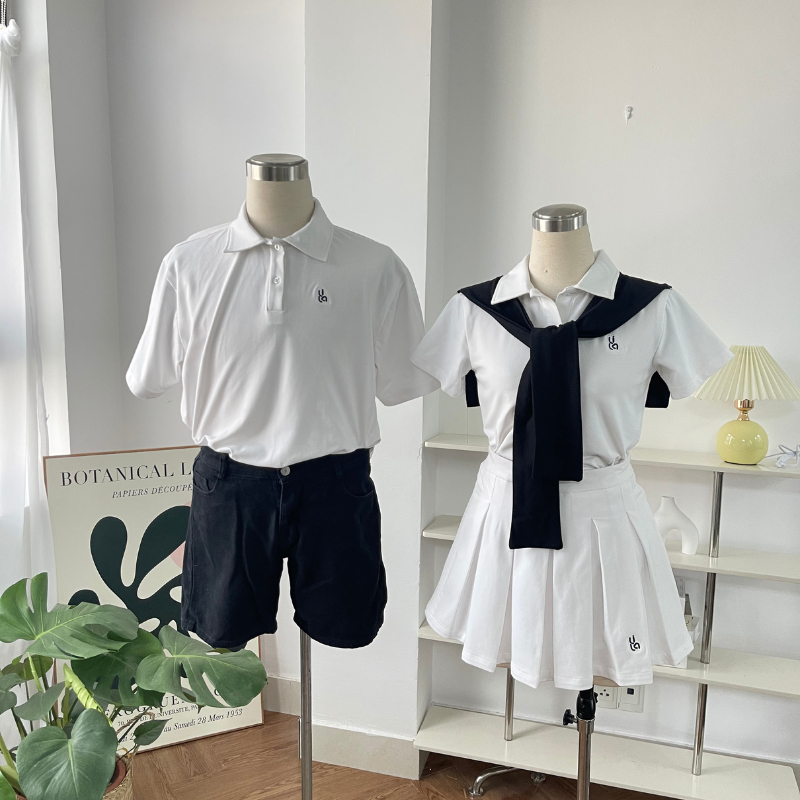 Set đồ đôi nam nữ Destie LILA đồ cặp thể thao couple polo nam váy tennis nữ basic chất liệu cotton