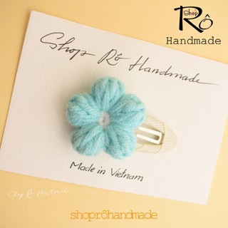Kẹp tóc hoa cúc len size to nhiều màu pastel cho nữ và bé gái siêu xinh 5.5cm |Shop Rô Handmade
