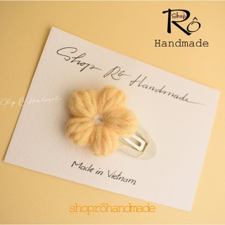 Kẹp tóc hoa cúc len size to nhiều màu pastel cho nữ và bé gái siêu xinh 5.5cm |Shop Rô Handmade