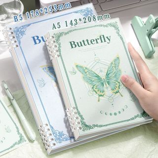 Sổ vở còng bìa lót hoạ tiết cánh bướm + Ruột Giấy BONZAI