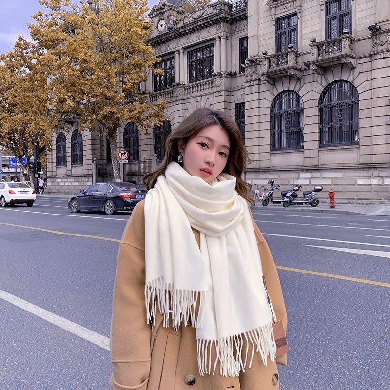 Khăn Choàng Cổ Phong cách Hàn Quốc, Khăn Quàng Trơn Chất Cashmere Nhiều Màu Bản To Thanh lịch PK16
