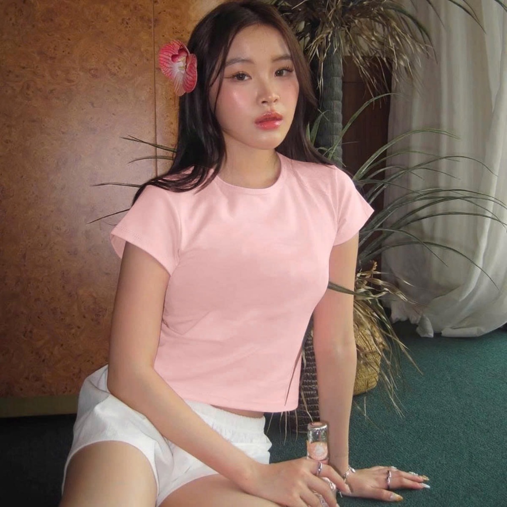 Áo thun nữ dám om Form babytee MCA cổ tròn viền phong cách basic A51384 [ Video sp thực tế ]