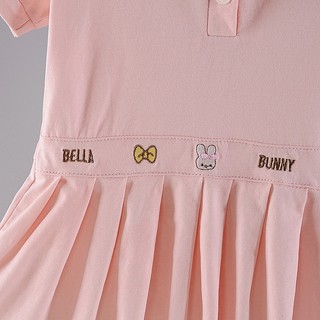 Váy polo cho bé gái 6th-2 tuổi cổ áo sọc 3 màu thêu dễ thương D1133 Bí Ngô Nhỏ