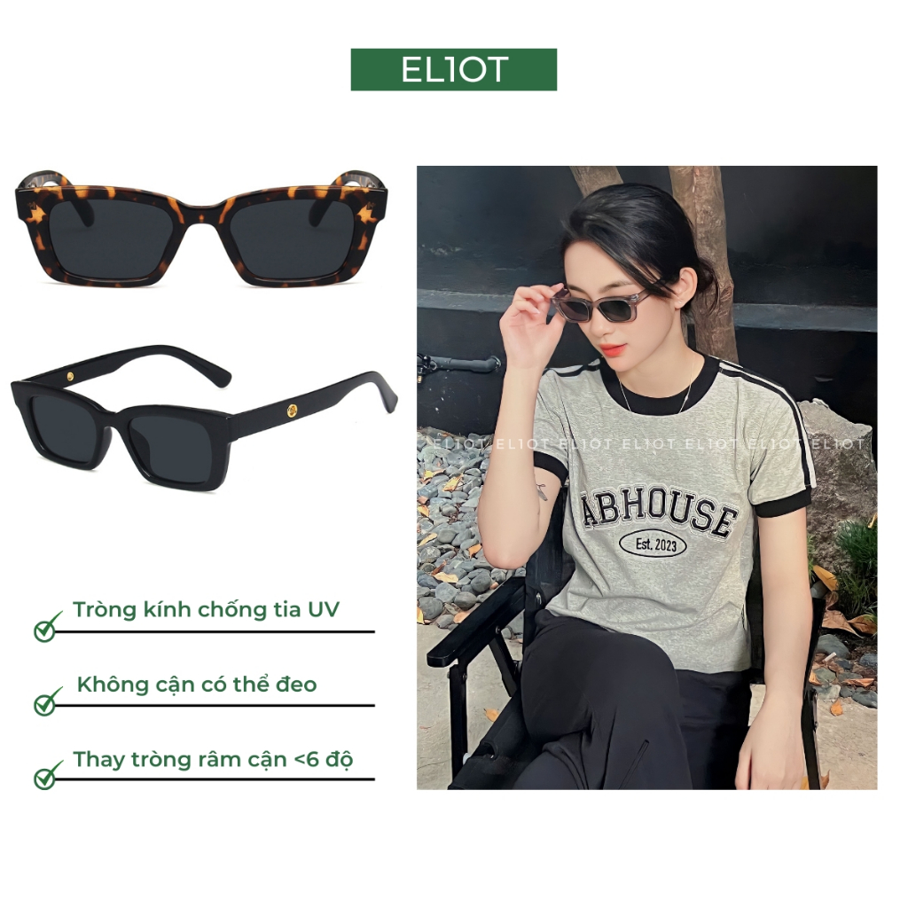 Kính râm mắt vuông ELIOT Eyewear tròng kính chống tia UV400 kiểu dáng thời trang phù hợp cả nam và nữ EL5634