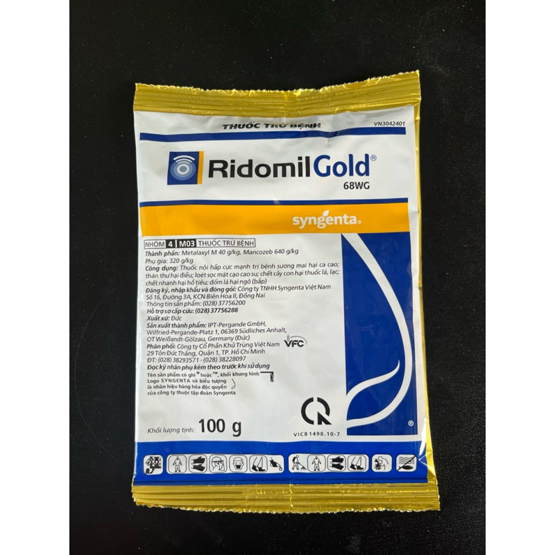 Ridomil Gold gói 100gr -  ngăn ngừa nấm bệnh, thối nhũn sương mai
