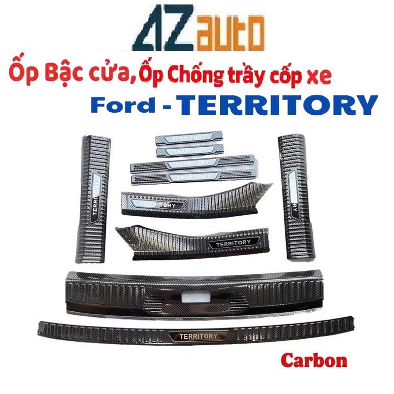 Ốp bậc cửa, nẹp bước chân và chống trầy cốp trong và ngoài xe Ford Territory 2022-2025