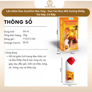 Lăn Giảm Đau Sumifun Thảo Dược Hỗ Trợ Đau Nhức Xương Khớp, Vai Gáy, Lưng, Khớp Gối, Cơ Bắp