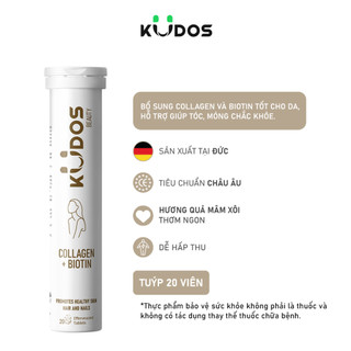 [HÀNG CẬN DATE - HSD 01/2027] TPBVSK Viên sủi KUDOS COLLAGEN, bổ sung Collagen và Biotin tốt cho da (20 viên/tuýp)