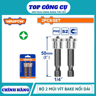 ĐỒ NGHỀ WADFOW Bộ 2 Mũi vít bake nối dài PH2x50mm WSV5602 / Bộ 2 mũi vít nam châm WSV5601