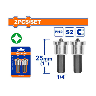 ĐỒ NGHỀ WADFOW Bộ 2 Mũi vít bake nối dài PH2x50mm WSV5602 / Bộ 2 mũi vít nam châm WSV5601