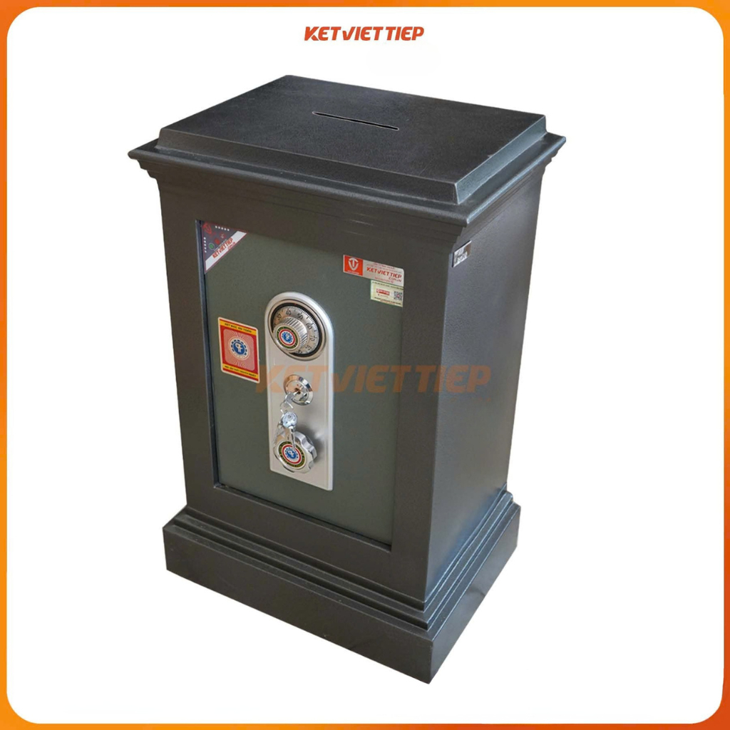 [KÉT CÔNG ĐỨC] Két Việt Tiệp KVT65KC Khóa Cơ Công Đức Thu Ngân Chốt Đúc Đặc 80KG, 100KG, 130KG Miễn Ship Toàn Quốc