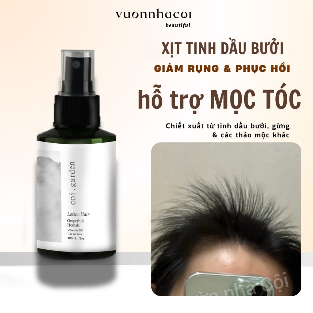 Xịt bưởi hỗ trợ mọc tóc giảm rụng tóc VƯỜN NHÀ CỘI dưỡng tóc chuyên sâu