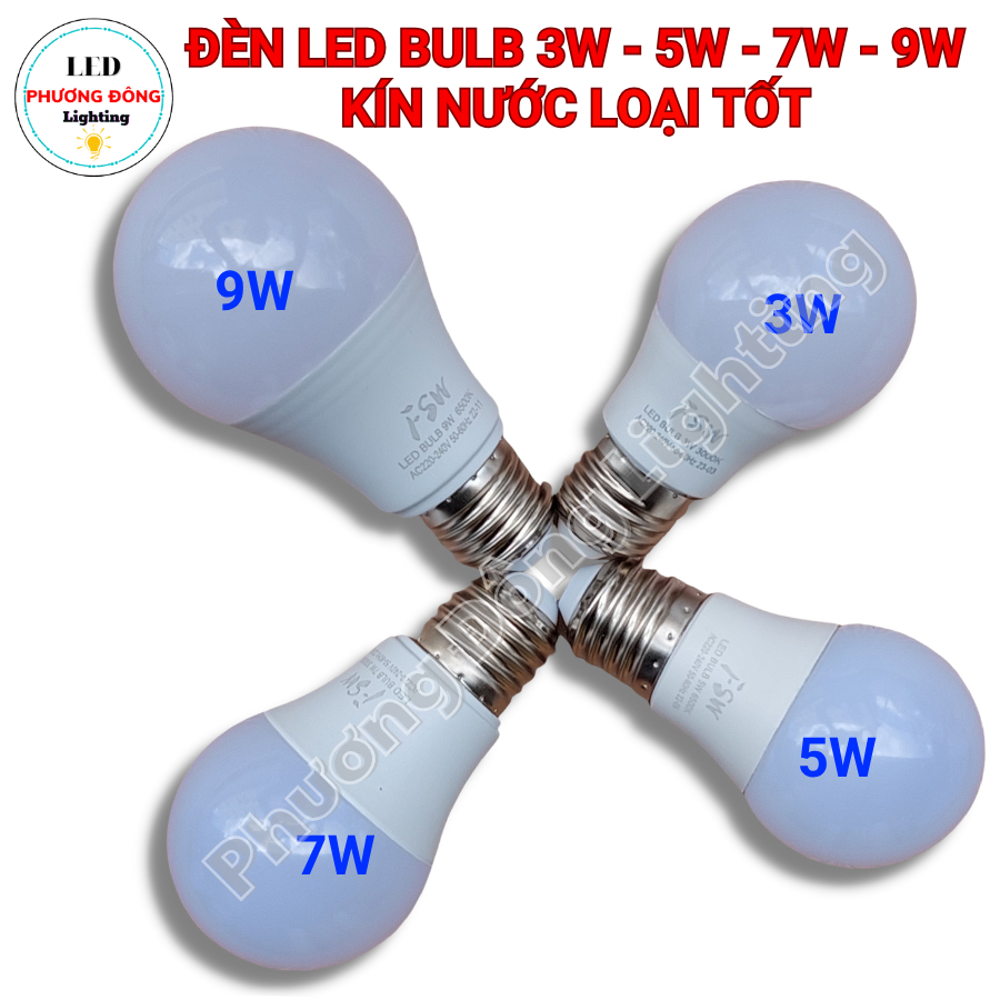 Combo 2 Đèn LED BULB trang trí ngoài trời kín nước 3W, 5W, 7W, 9W, Trắng / Vàng - LOẠI TỐT