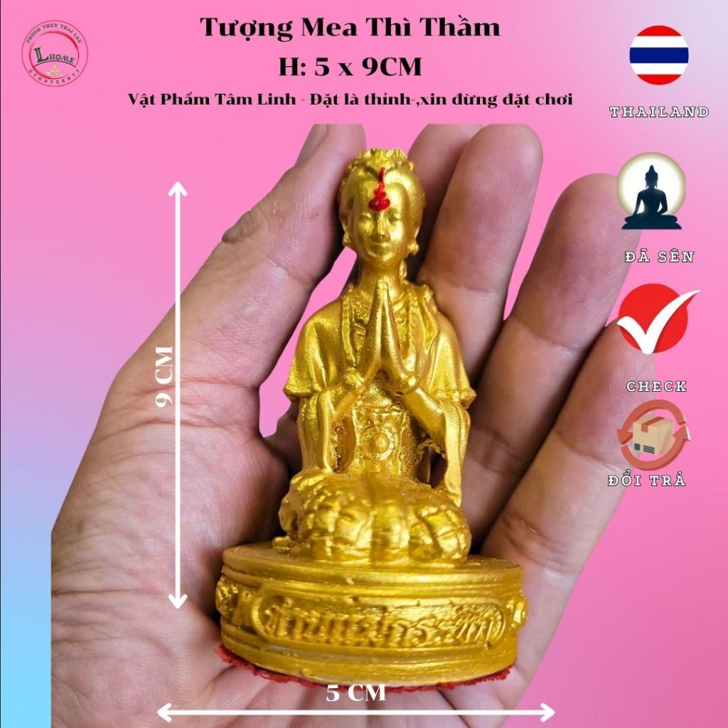 Tượng Mea Thì Thầm Mini 5x9cm – Màu Vàng Nghệ Thuật, Nhỏ Mà Thu Hút