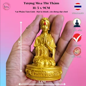 Tượng Mea Thì Thầm Mini 5x9cm – Màu Vàng Nghệ Thuật, Nhỏ Mà Thu Hút