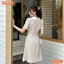 Đầm thiết kế BEMINE cổ sen đính nơ ngực xếp ly dáng chữ A có túi phù hợp đi làm-MT10181