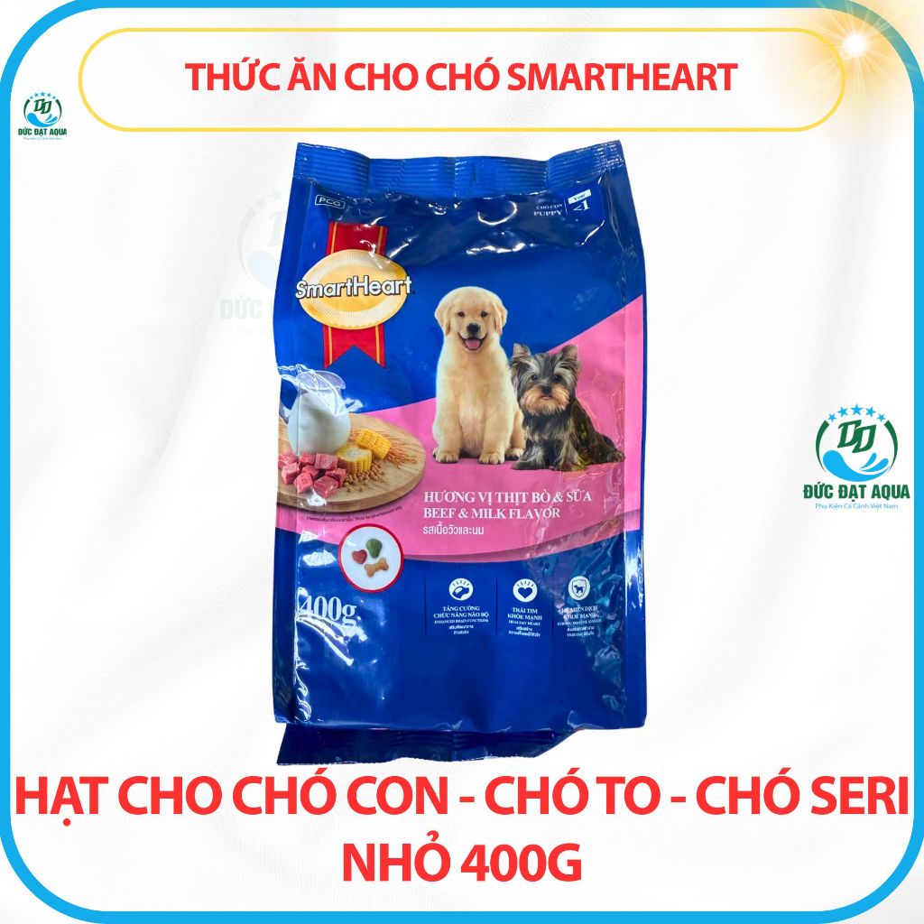 Thức ăn cho chó Smartheart 400g (COMBO 5 gói ) Hạt cho chó con,chó sz bé chó lớn, nhập khâu thái lan 9