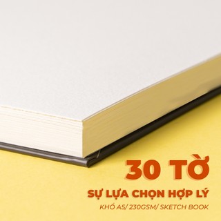 Sổ Vẽ A4 A5 Sketchbook Global Art 230gsm, Sổ Vẽ MIÊN Giấy Không Kỵ Tẩy, Dùng Sketch, Màu Nước, Acrylic S015/S016