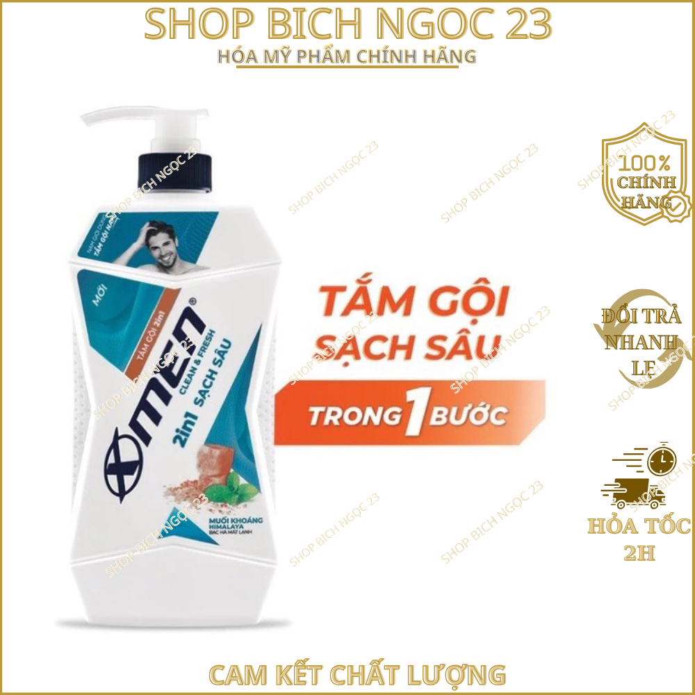 Tắm Gội X-Men Clean & Fresh 2in1 Sạch Sâu 610g