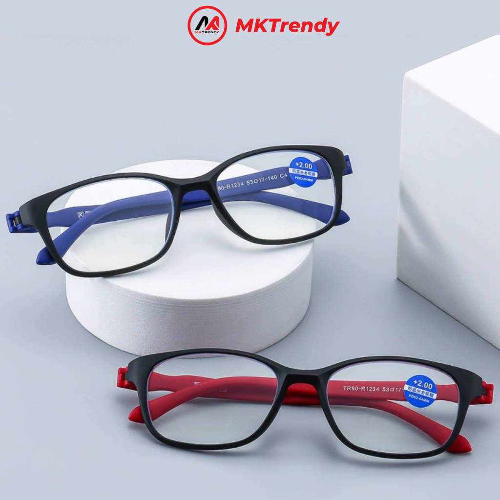 Kính lão viễn thị MKTRENDY cho người già lớn tuổi đọc sách báo xem điện thoại chống ánh sáng xanh H12