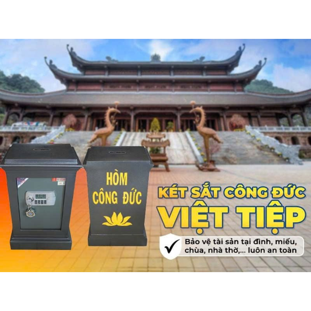 [KÉT CÔNG ĐỨC] Két Điện Tử Công Đức Việt Tiệp KVT132DT Nặng 80KG, 90KG Miễn Ship Toàn Quốc