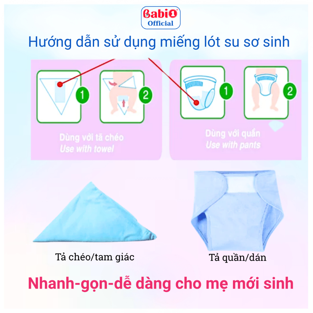 Lót Phân Su Sơ Sinh Babi 1 Ngừa Hăm Tã (Gói 50 Miếng)