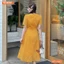 Đầm thiết kế BEMINE cổ tim đính nơ dáng chữ A phù hợp đi chơi-MT10302