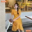 Đầm thiết kế BEMINE cổ tim đính nơ dáng chữ A phù hợp đi chơi-MT10302