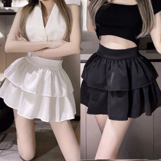 Chân váy hai tầng tennis xếp ly xoè phồng trắng đen hồng có quần trong bồng bềnh VANISA CV025