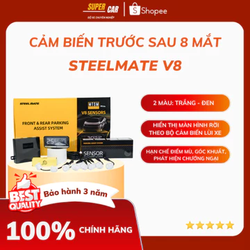 Cảm Biến Lùi STEELMATE 8 Mắt MTSM V8 Cảm Biến Thế Hệ Mới Bảo Hành 3 Năm