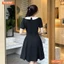 Đầm thiết kế BEMINE cổ tròn nơ phối viền dáng chữ A phù hợp đi chơi-MT10402