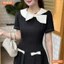Đầm thiết kế BEMINE cổ tròn nơ phối viền dáng chữ A phù hợp đi chơi-MT10402