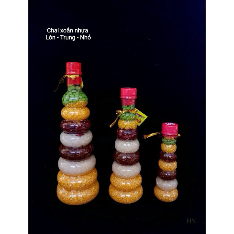 Combo 10 Chai 18cm Ngũ Đậu Ngũ Cốc, Muối Ngũ Sắc Phong Thuỷ.