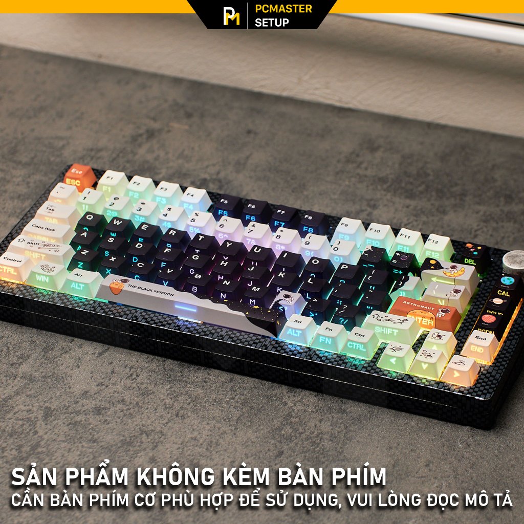 Keycap pbt Phi Hành Gia Astronaut họa tiết dyesub xuyên led ninja side print cho bàn phím cơ | BigBuy360 - bigbuy360.vn