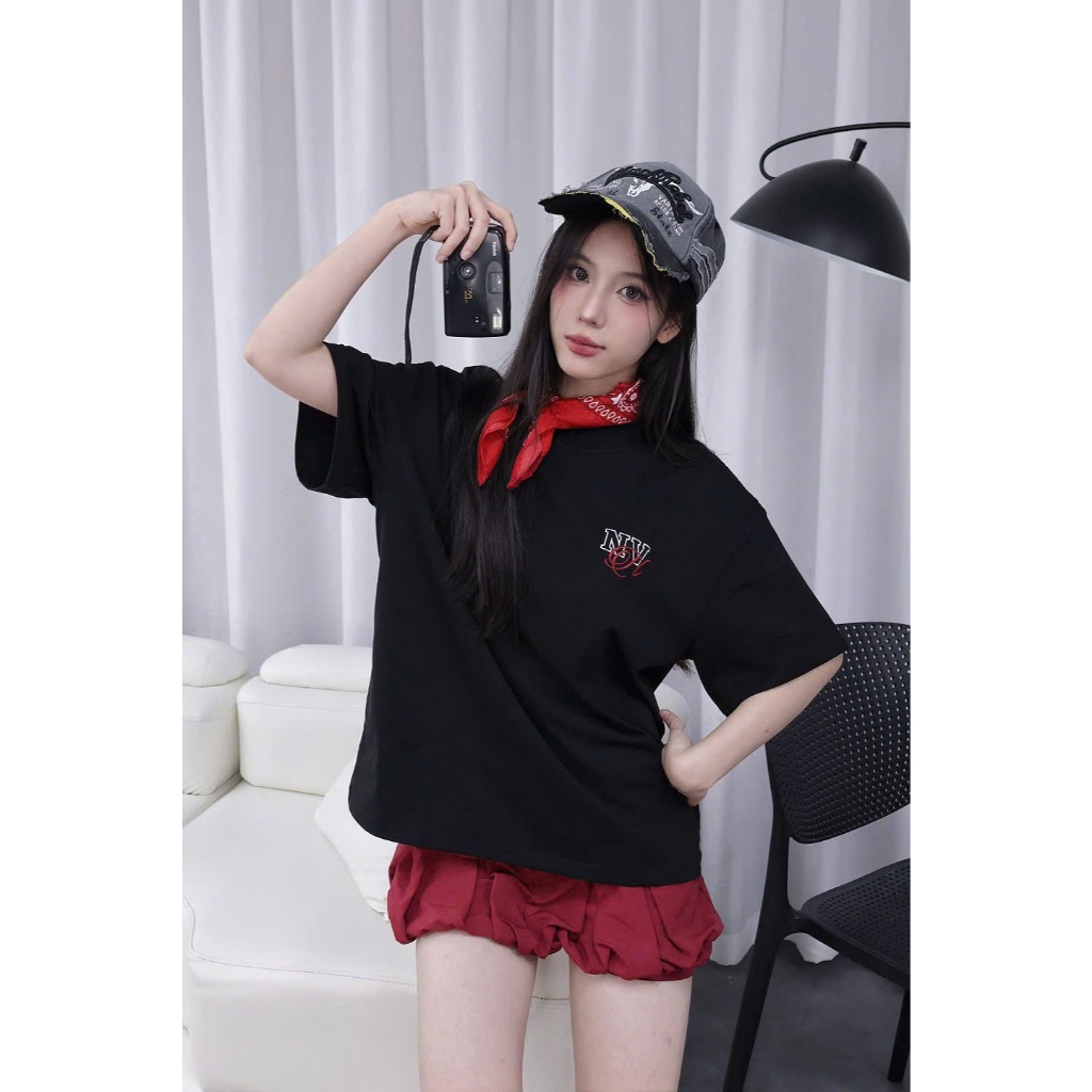Áo Thun Boxy Couture Nevasome Cotton 250gsm Tay Lỡ Form Boxy Rộng Nam Nữ Cổ Tròn