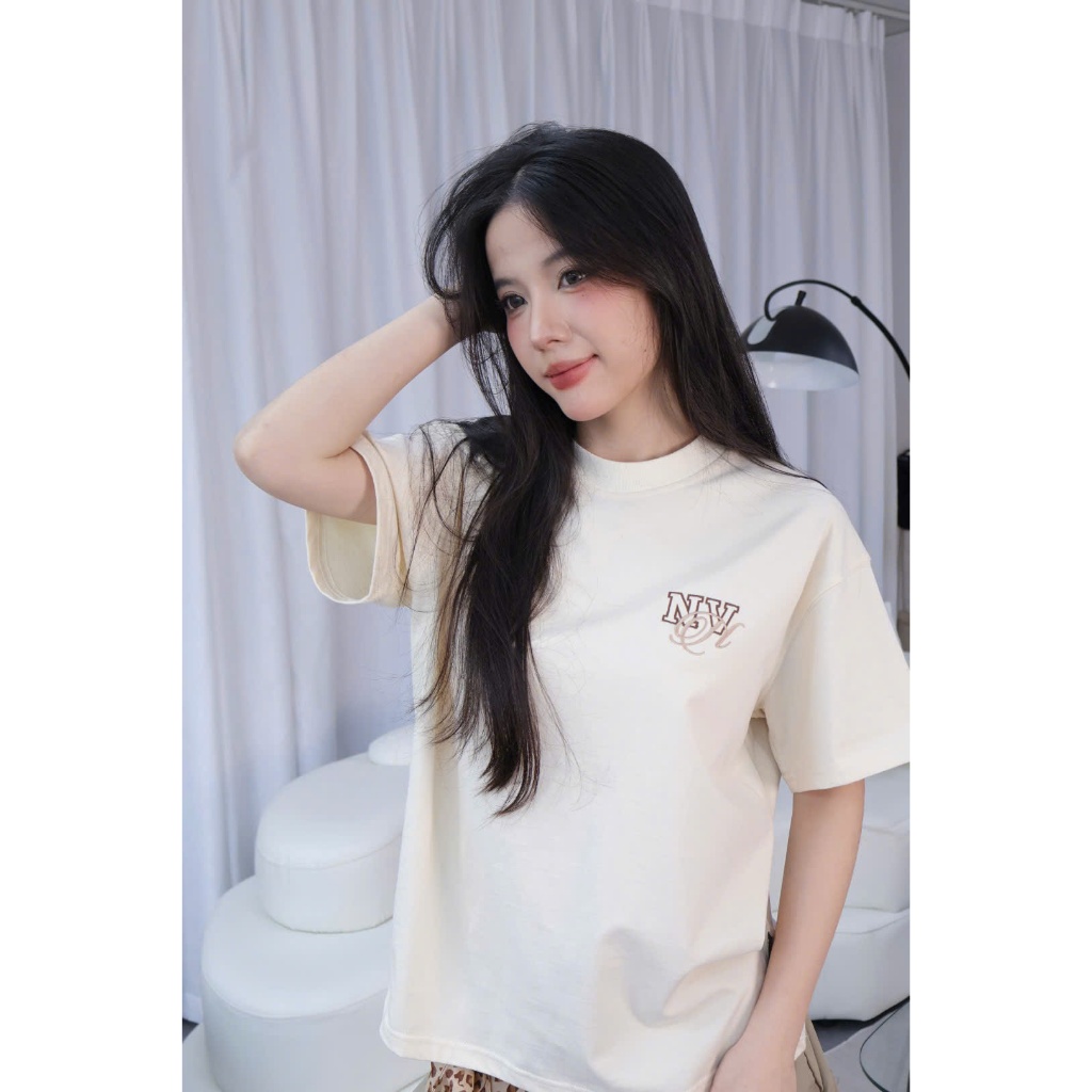 Áo Thun Boxy Couture Nevasome Cotton 250gsm Tay Lỡ Form Boxy Rộng Nam Nữ Cổ Tròn