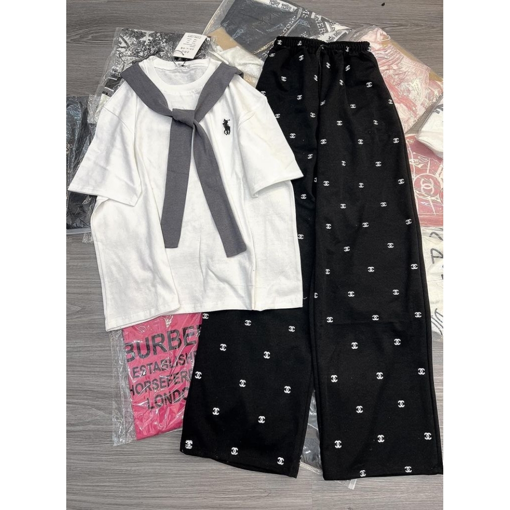 [ Rẻ Vô Địch ] Tổng hợp các sét bộ  quần ống suông cạp chun + mix kèm áo phông form rộng  tay lỡ unisex