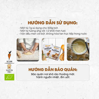 Men nở hữu cơ BackHefe Biovegan/ Ruf Dried Yeast