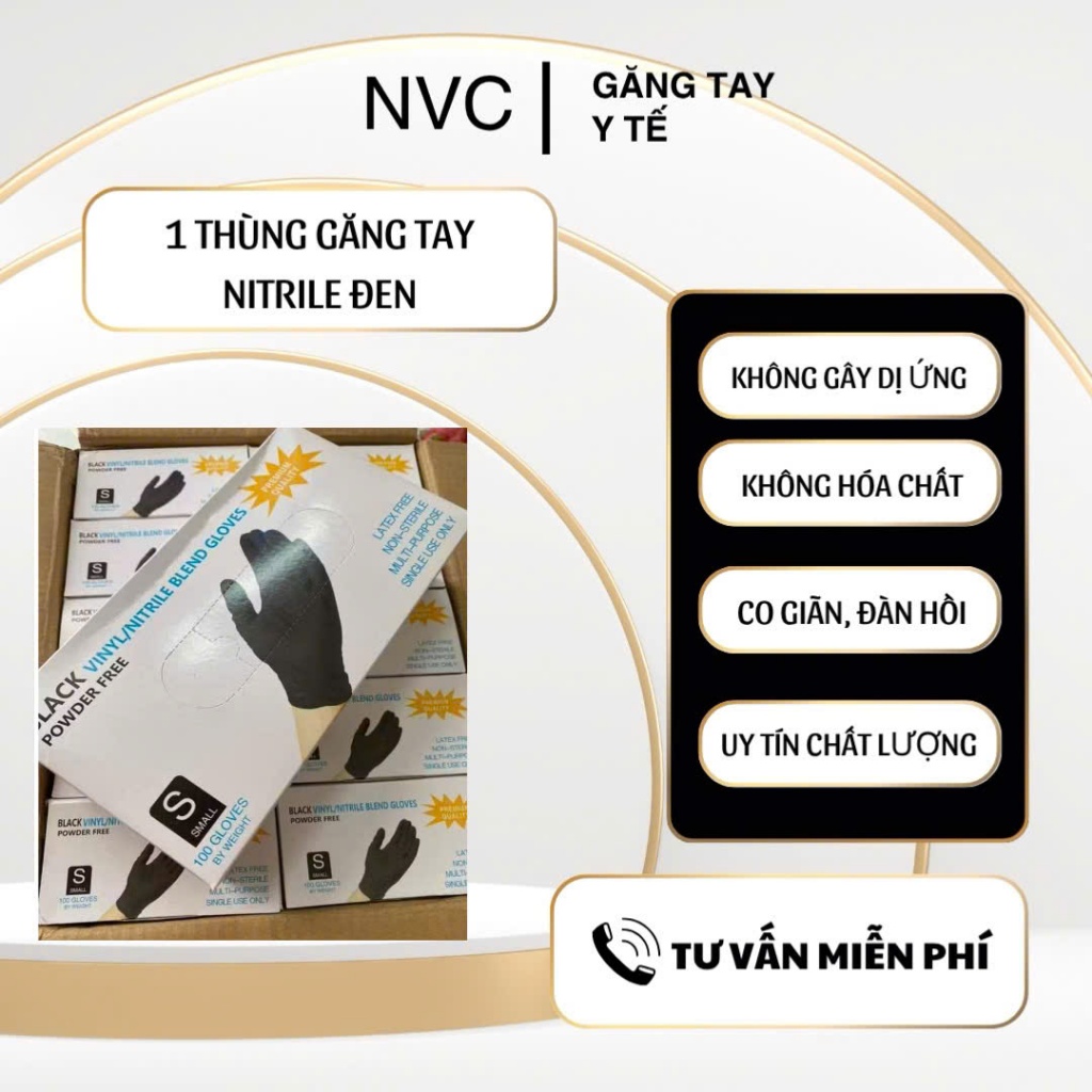 1 Thùng 10 hộp Găng Tay nitrile  Đen, Trắng,Xanh có nhám. Chuyên Dùng Trong Spa, phun xăm, thực phẩm.